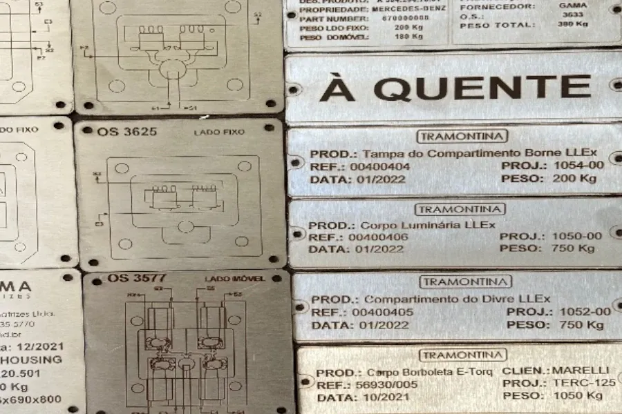 Placas de identificação